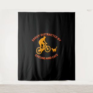 Tapete De Parede bicicleta e gato