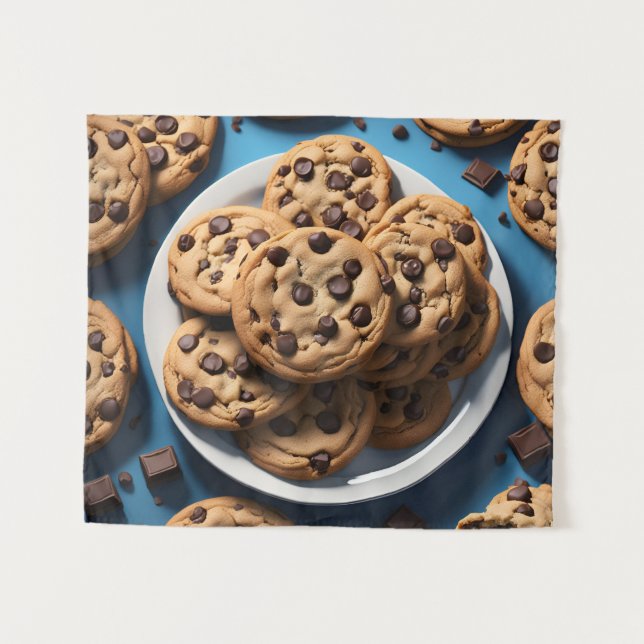 Tapete De Parede Biscoitos com Gotinhas de Chocolate (Frente (Horizontal))