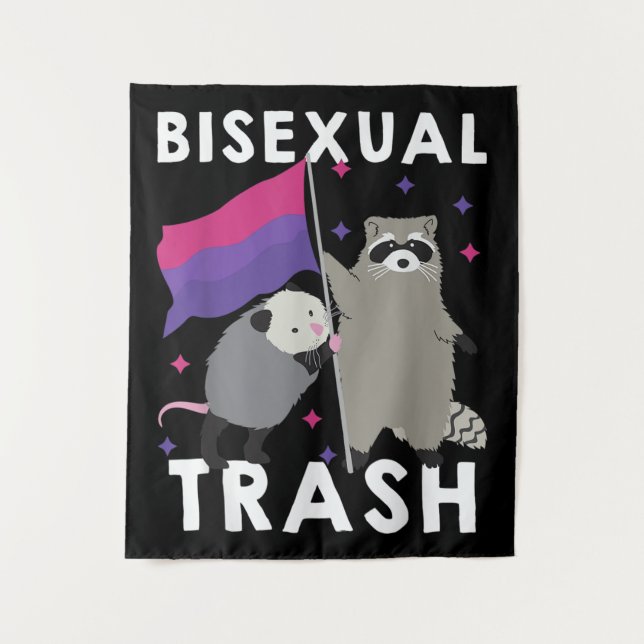 Tapete De Parede Bisexual Trash Gay Pride Rainbow LGBT Raccoon (Frente)