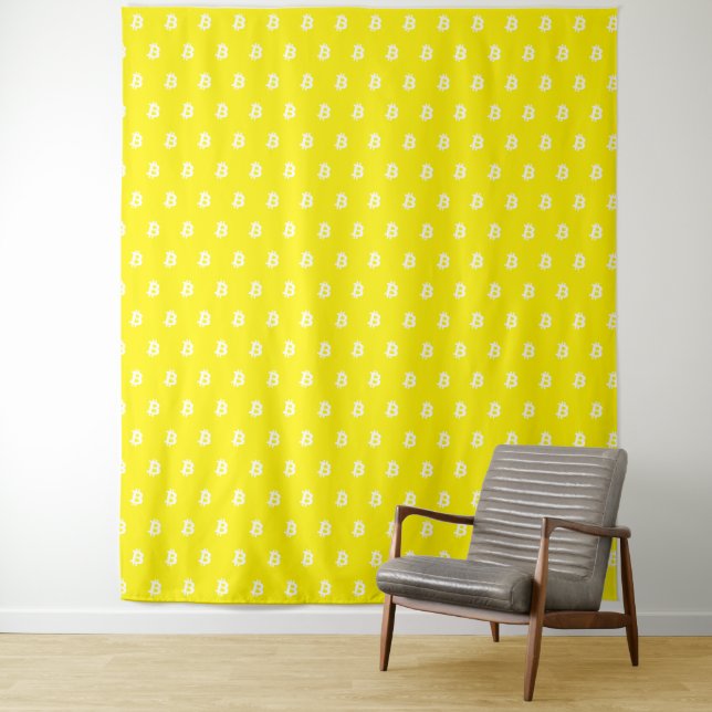 Tapete De Parede Bitcoin Amarelo (In Situ)