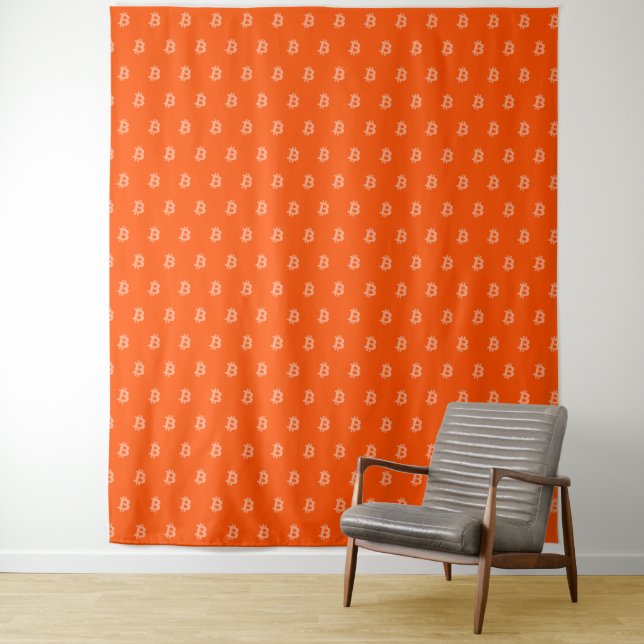 Tapete De Parede Bitcoin Laranja Brilhante (In Situ)