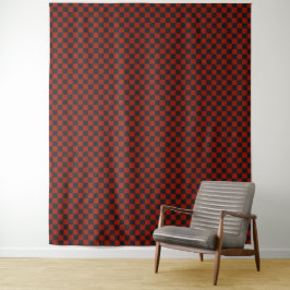 Tapete De Parede Black and Deep red checkerboard pattern