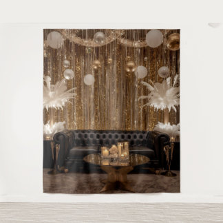 Tapete De Parede Black and Gold Art Deco Back Drop Great Gatsby