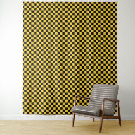 Tapete De Parede Black and gold checkerboard pattern