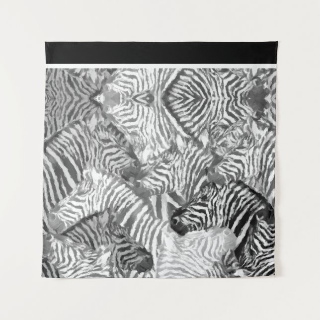 Tapete De Parede Black and White Abstract Zebra Art (Frente)