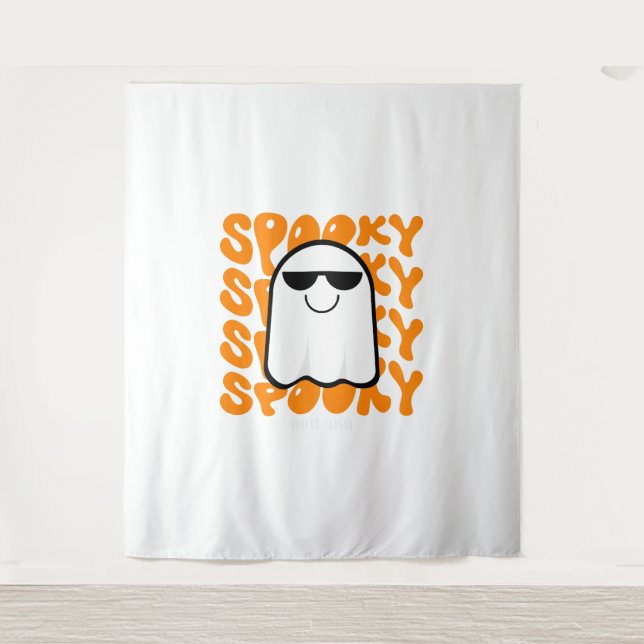 Tapete De Parede Black Orange Spooky Halloween (Frente)