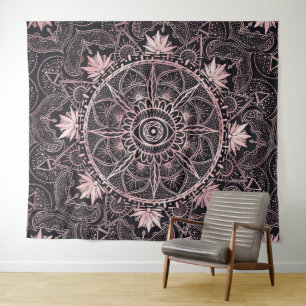 Tapete De Parede Black Pink Eye Mandala