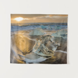 Tapete De Parede Black Sand Beach   Jokulsarlon Sul da Islândia