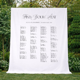 Tapete De Parede Black & White Wedding Seating Chart Fabric 