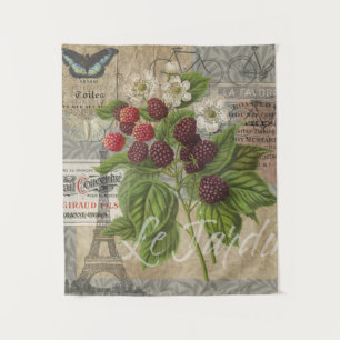 Tapete De Parede Blackberry Floral Garden Fllower Butfly Art