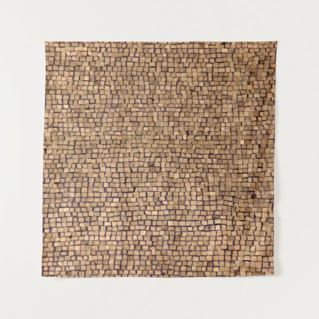 Tapete De Parede Bloco de tijolos castanho (Frente)