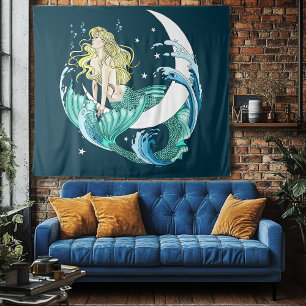 Tapete De Parede Blona Mermaid Moon Fantasy Art Deco