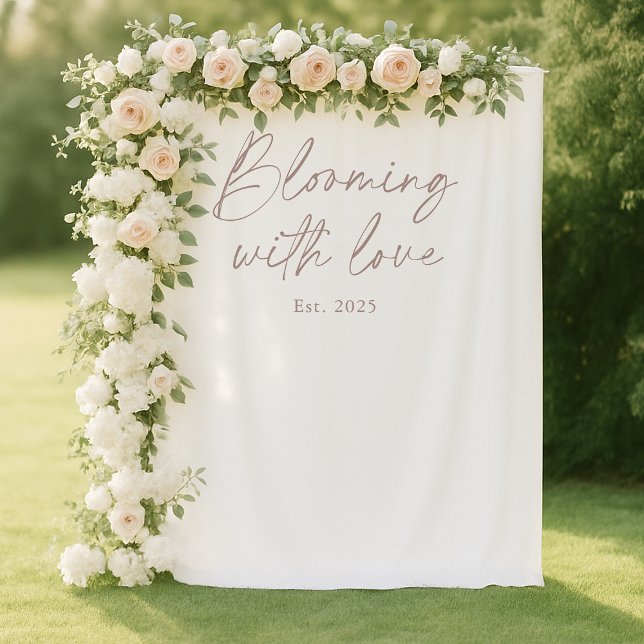 Tapete De Parede Blooming With Love Wedding Photo Backdrop (Criador carregado)