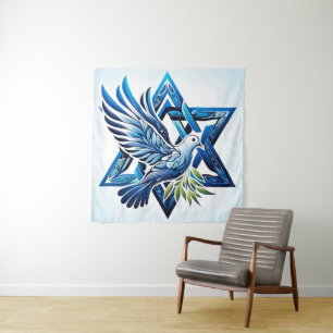 Tapete De Parede Blue Dove e Star of David Peace