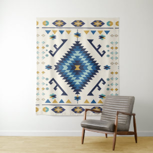 Tapete De Parede Blue Horizon Nomad – Tribal Diamante Minimalista