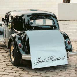 Tapete De Parede Blue Just Married Fabric Car Wedding Banner Sign