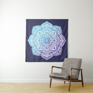 Tapete De Parede Blue Moon Mandala Tapestry