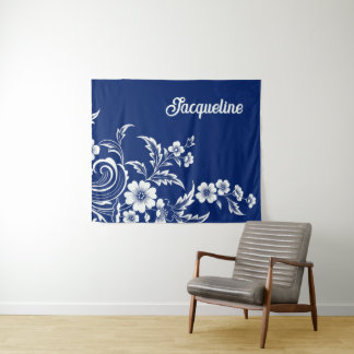 Tapete De Parede Blue Porcelain Bloom