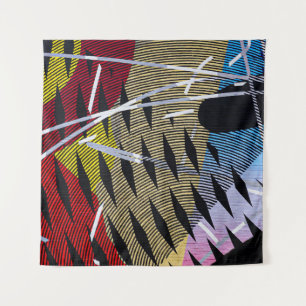 Tapete De Parede Blue red and white abstract painting