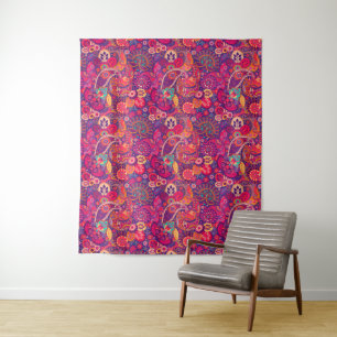 Tapete De Parede Blush Bloom: Padrão de Jardim Rosa Artístico