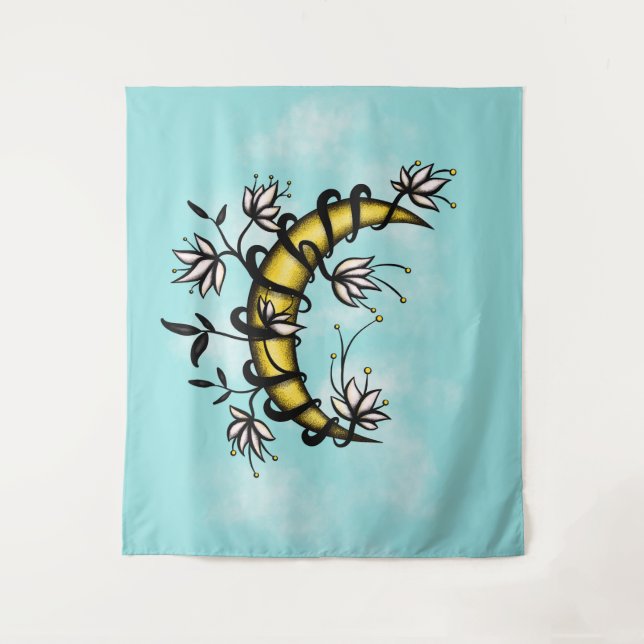 Tapete De Parede Boa Bruxa Floral Moon Boho (Frente)