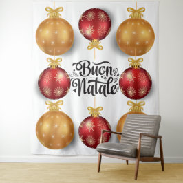 Tapete De Parede Boas Festas enfeites natalinos italianos vermelhos