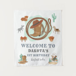 Tapete De Parede Boas-vindas à Festa de Um Ano de Cowboy