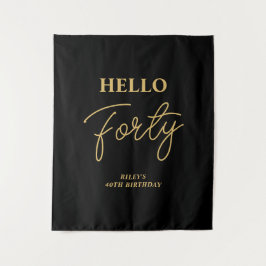 Tapete De Parede Boas-vindas ao aniversário de 40 anos Black & Dour