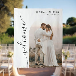 Tapete De Parede Boas-vindas ao casamento de fotos com script verti