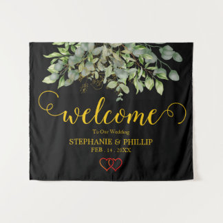 Tapete De Parede Boas-vindas Folhagem de Eucalipto Verde Casamento 