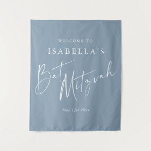 Tapete De Parede Boas-vindas Minimalistas Dusty Blue para Bat Mitzv