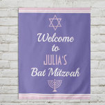 Tapete De Parede Boas-vindas personalizadas para Bat Mitzvah<br><div class="desc">Bem-vindos aos seus convidados</div>