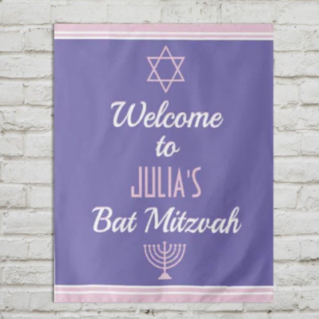 Tapete De Parede Boas-vindas Personalizadas para Bat Mitzvah (Criador carregado)