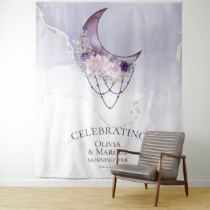 Tapete De Parede BOHO Aquarela Roxo Celestial