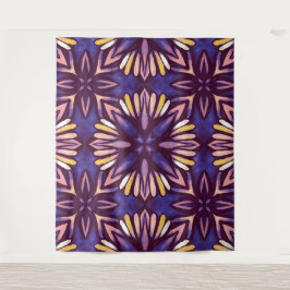 Tapete De Parede Boho Blossom: Padrão Floral Artístico Roxo