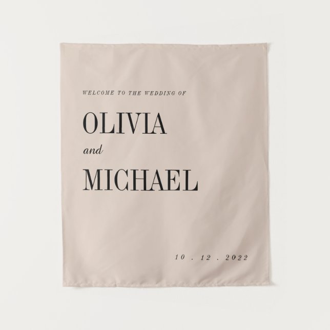 Tapete De Parede Boho Casamento Personalizado Boho Boige Boige Tape (Frente)