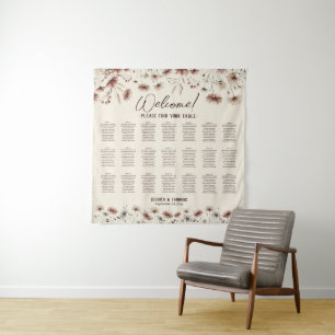 Tapete De Parede Boho Chic Flores Silvestres Gráfico de Assentos da