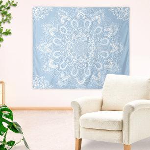Tapete De Parede Boho Light Blue Mandala