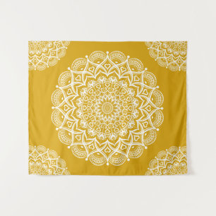 Tapete De Parede Boho Mustard Yellow Mandala