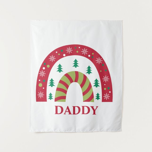Tapete De Parede Boho Rainbow da Família Unificada Personalizada (Frente)