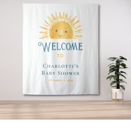 Tapete De Parede Boho Sol Chuveiro de Bebê Boas-Vindas 