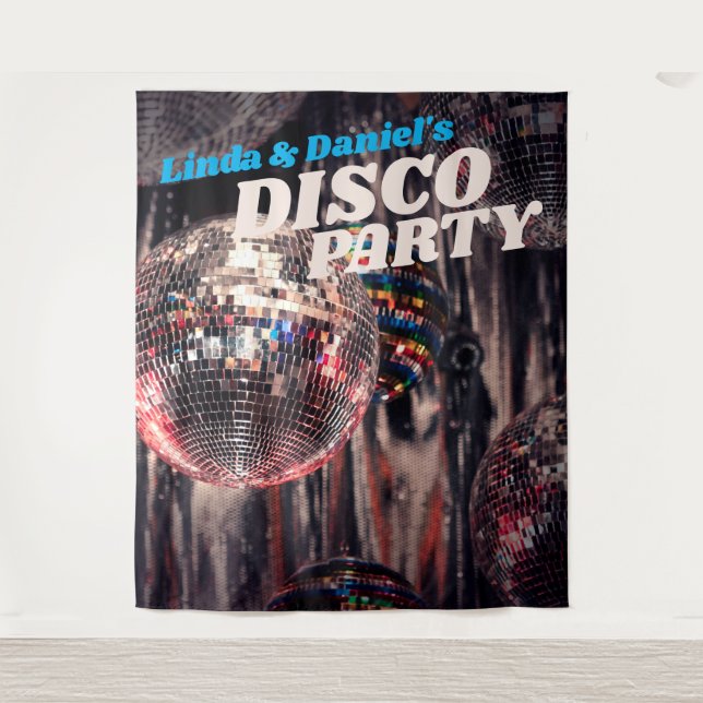 Tapete De Parede Bola de Discoteca Retro Anos 70 | Cenário de Festa (Frente)