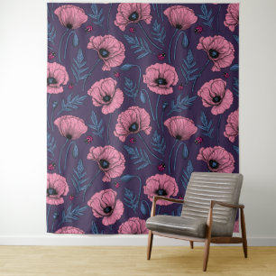 Tapete De Parede Bolhas cor-de-rosa com violeta escura