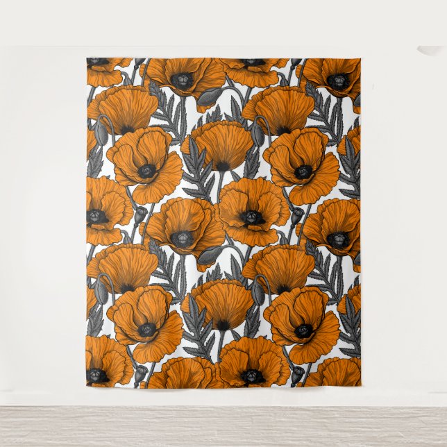 Tapete De Parede Bolhas de laranja em branco (Frente)