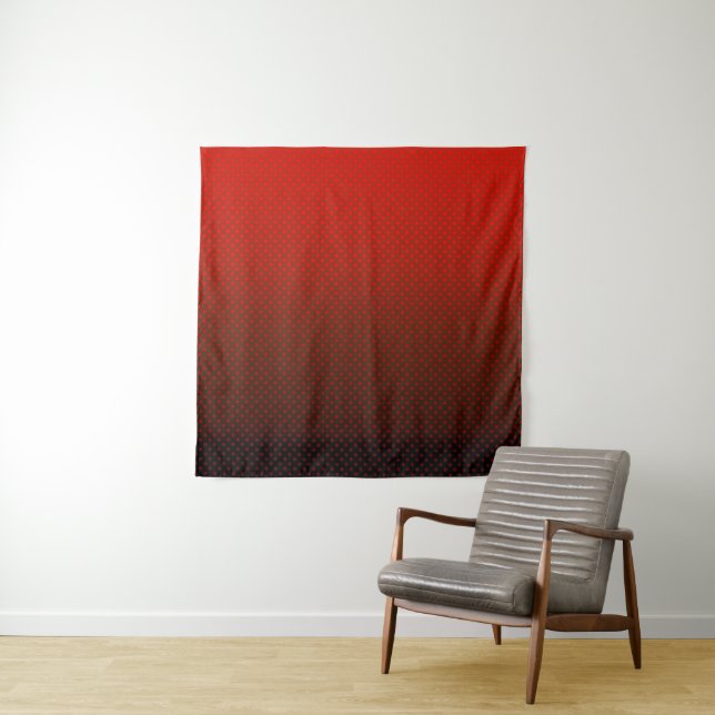 Tapete De Parede Bolinhas gradiente vermelho cor preta escura impre (In Situ)