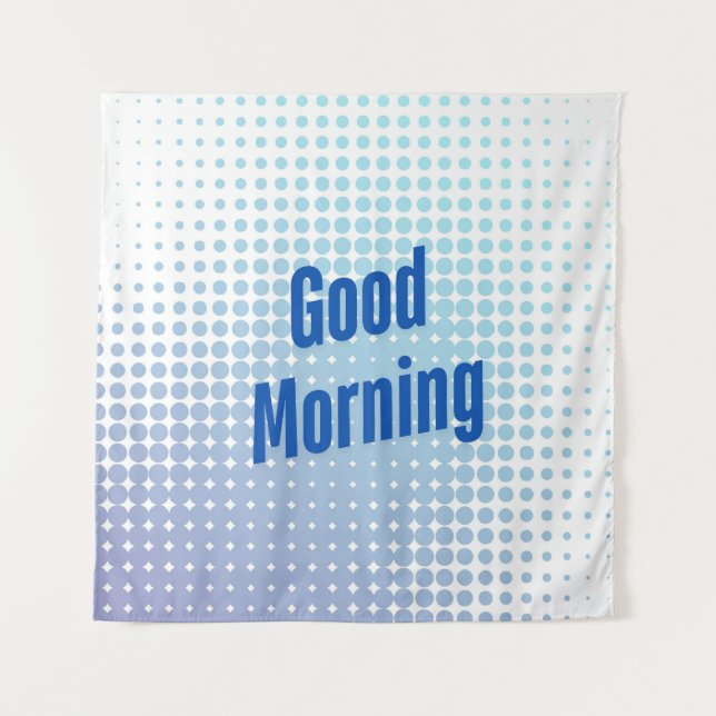 Tapete De Parede Bom dia, pontos azuis (Frente)