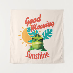Tapete De Parede Bom Dia Sol Chameleão Divertido