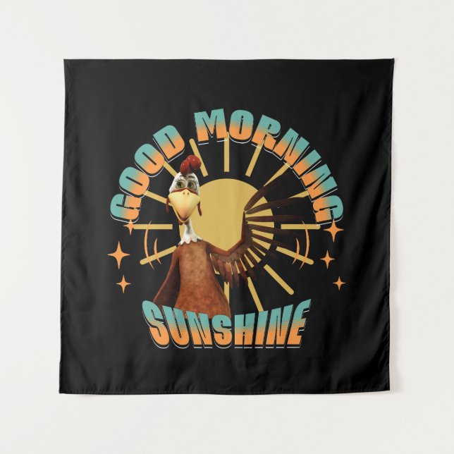 Tapete De Parede Bom Dia Sol Risada de Galo (Frente)
