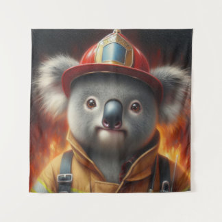 Tapete De Parede Bombeiro Koala