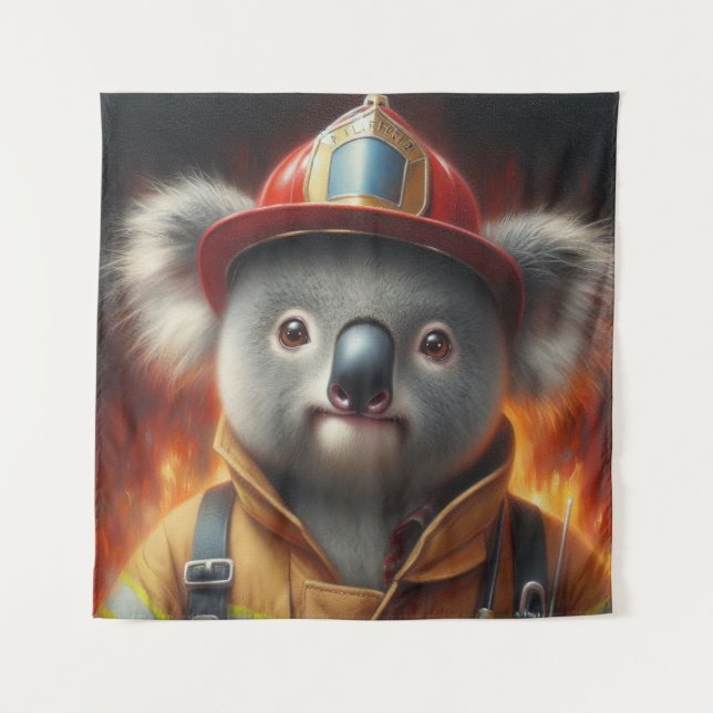 Tapete De Parede Bombeiro Koala (Frente)